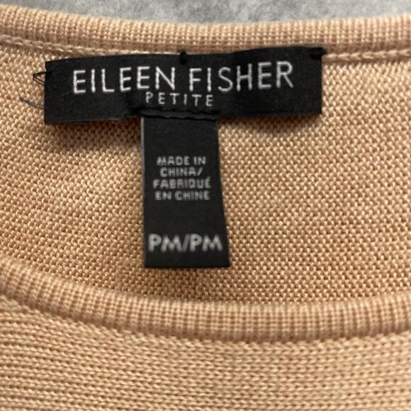 Eileen Fisher Lightweight Sweater Womens Petite Medium Peach Tencel Silk Blend - Picture 9 of 12